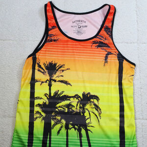 Pacific Surf Sunshine Palm Trees Tank Top Small